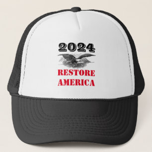 Boné 2024 Election Restore America Trucker Hat