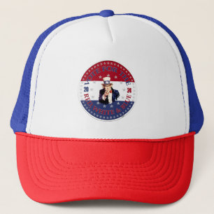 Boné 2024 Votar pelo Tio Vermelho, Branco e Azul Sam