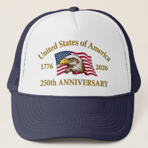 Boné 250º Aniversário EUA Patriótico 1776–2026