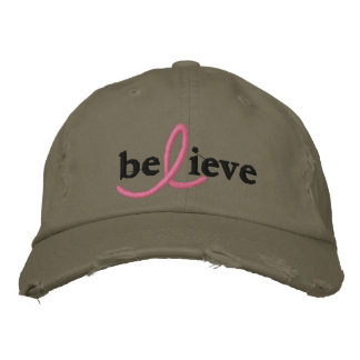 Boné ($26,95) Acredite o chapéu da fita de câncer de
