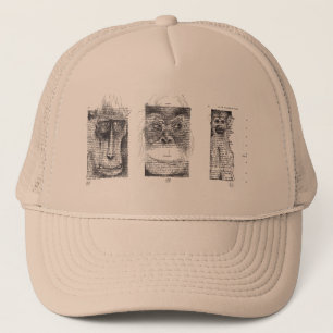 Boné 3 sábia macacos para o Ano Novo Chinês