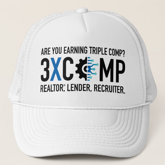 Boné 3XCOMP Trucker Hat - Branco (Frente)