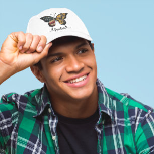 Boné 4 de julho Red White Blue Stars Borboleta Liberdad