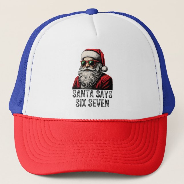 Boné 67 Meme Engraçado O Papai Noel Diz Seis Sete Natal (Frente)