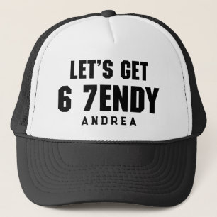 Boné 67 Vamos Engraçado recebe seis sete Sendy 6 7endy