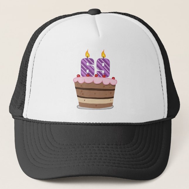Boné 69 anos no Bolo de Aniversário (Frente)