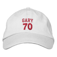 70 Aniversário Nome personalizado Red Embroidery V