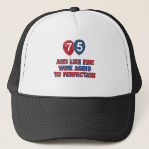 Boné 75th design do aniversário dos anos de idade