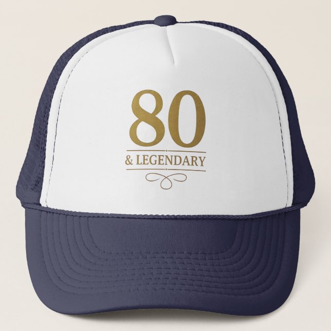 Boné 80 e aniversário lendário do Elegante Dourado (Frente)