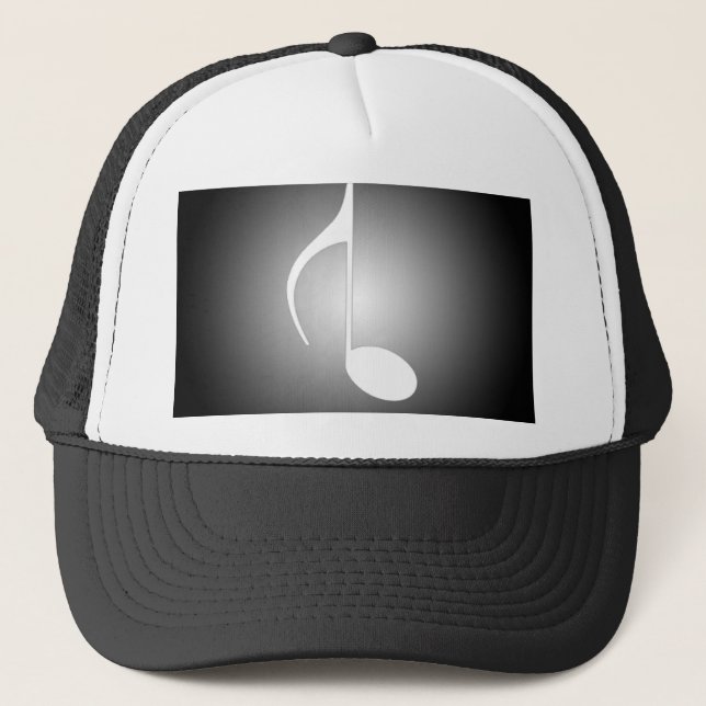 Boné 8o Note o preto invertido com projector branco (Frente)