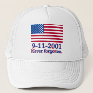 Boné 9-11-2001 camiseta nunca esquecido, botões