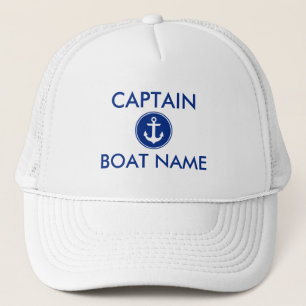 Boné A âncora azul náutica personaliza o capitão Cha