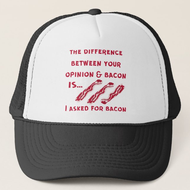 Boné A Diferença Entre Sua Opinião E Bacon Que Faço (Frente)