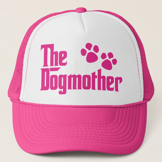 Boné A frase divertida rosa e branca da Dogmother (Frente)