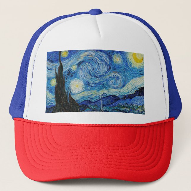Boné A Noite Estrelada (1889) por Vincent Van Gogh (Frente)
