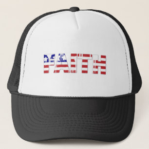 Boné A palavra "Fé" com a bandeira americana