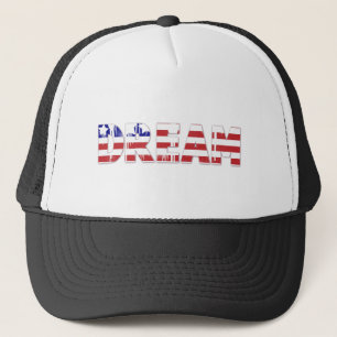 Boné A palavra "Sonho" com bandeira americana