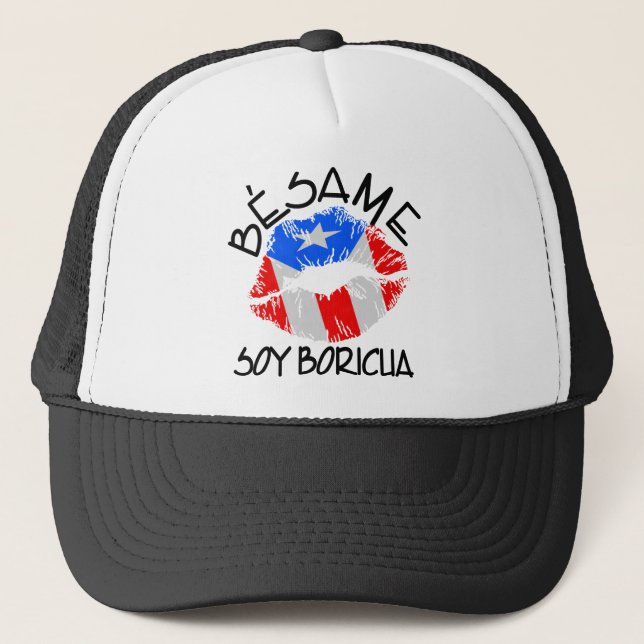 Boné A soja Boricua de Besame beija-me que eu sou (Frente)
