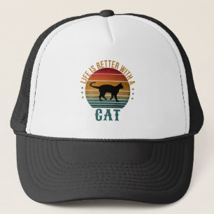 BONÉ A VIDA É MELHOR COM UM CHAPÉU DE GATO