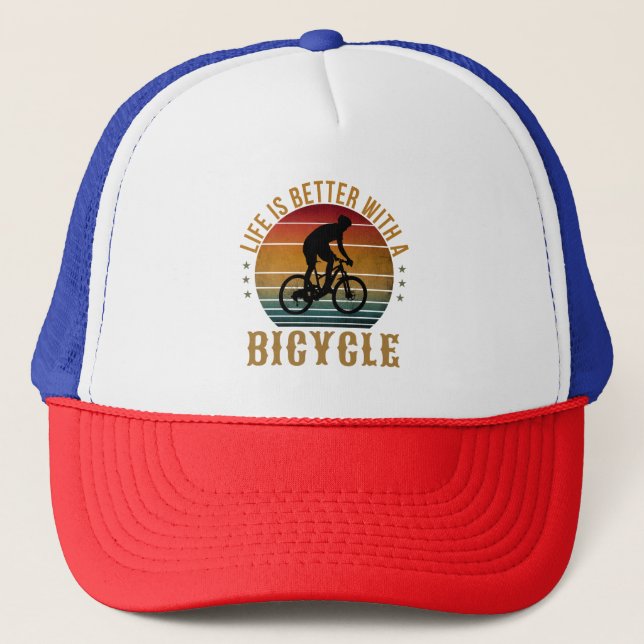BONÉ A VIDA É MELHOR COM UMA BICICLETA (Frente)