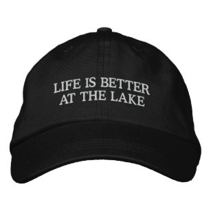 Boné A vida é melhor no lago bordado legal