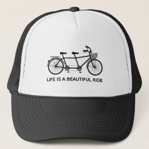 Boné A vida é um passeio bonito, bicicleta em tandem