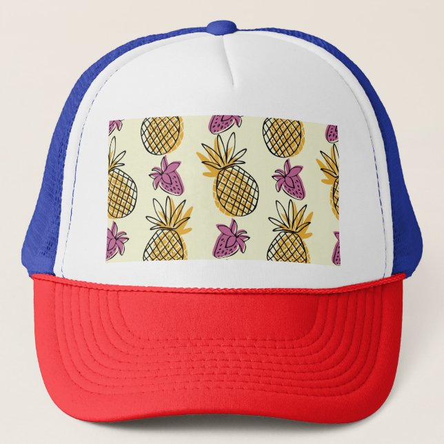 Boné Abacaxi, design de têxteis para a colheita de mora (Frente)