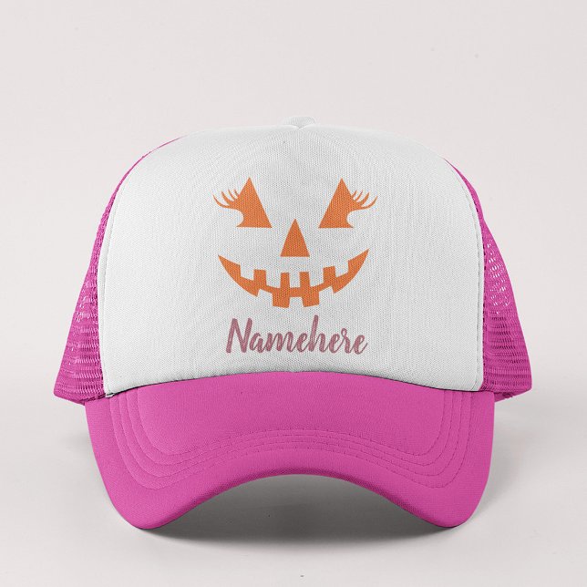 Boné Abóbora de Halloween Personalizada Feminina Jack O (Criador carregado)