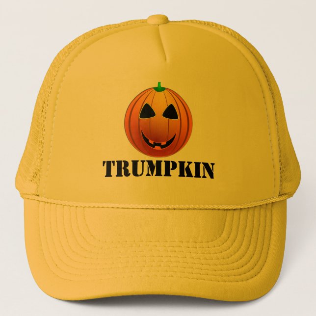 Boné Abóbora engraçada o Dia das Bruxas de Trumpkin do (Frente)