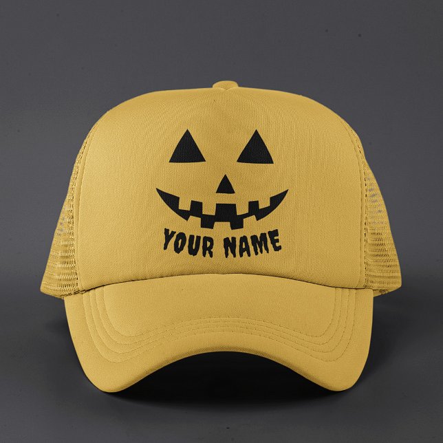 Boné Abóbora Personalizada de Halloween com Nome em Pre (Criador carregado)