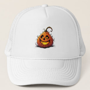 Boné Abóbora Spooky Jack O'Lantern com Olhos Brilhantes