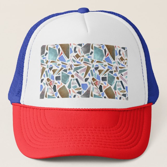 Boné Abstrato: fundo branco desenhado à mão. (Frente)