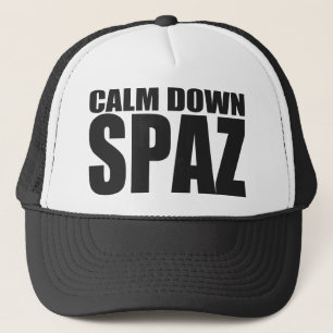 Boné ACALME PARA BAIXO a pressão de SPAZ para trás