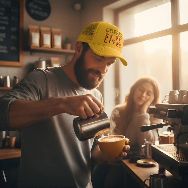 Boné Achempong "Café Salva Vidas" | Baristas & Café (The hero we all need! ☕ Bold, bright, and caffeinated. Shop the coffee collection. #AchempongCaffein)