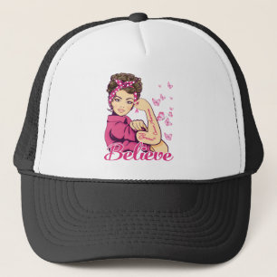 Boné Acreditem em T-Shirt do Guerreiro do Cancer