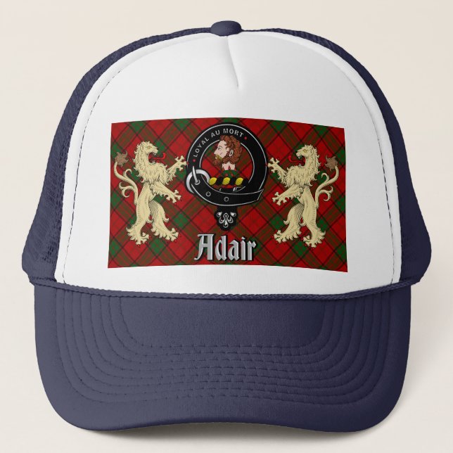Boné Adair Scottish Tartan & Crachá Trucker Hat (Frente)