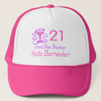 Boné Adeus barman do leão-de-chácara 21 olá! (rosa)