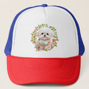 Boné Adorável Maltês Puppy em Blogue, amante Maltês de