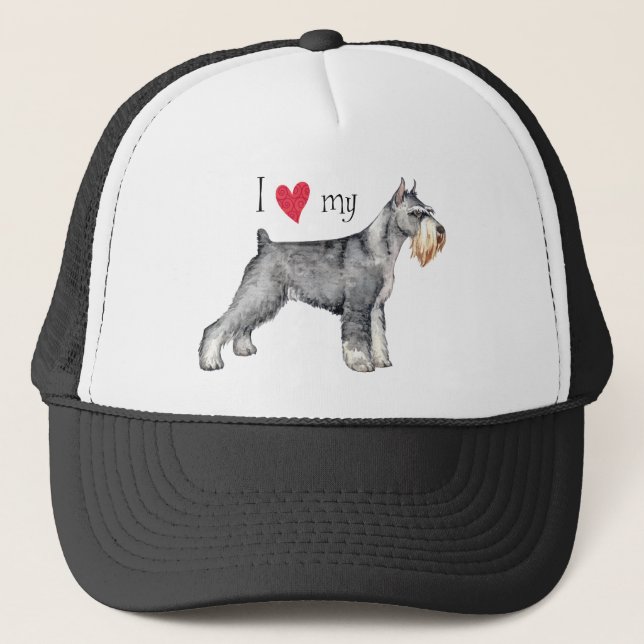 Boné Adoro o meu Schnauzer Padrão (Frente)