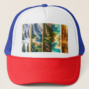 Boné Adventurer Trucker Hat do Zazzle