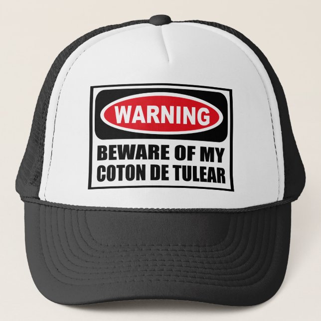 Boné Advertir BEWARE de MEU ALGODÃO DE TULEAR Chapéu (Frente)
