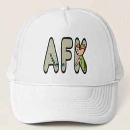 Boné AFK longe do teclado