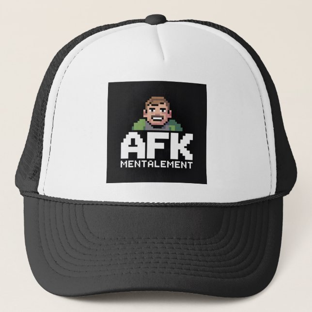 Boné AFK Mentalement Chibi Gamer Pixel Art (Frente)
