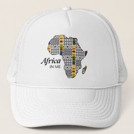 Boné África EM MIM Kente Adinkra Africa Trucker Hat