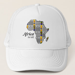 Boné África EM MIM Kente Adinkra Africa Trucker Hat