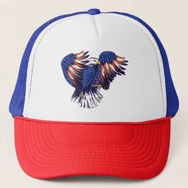 Boné Águia Americana com Cores da Bandeira dos EUA (Frente)