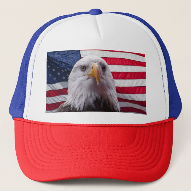 Boné águia-baleeira americana e bandeira (Frente)
