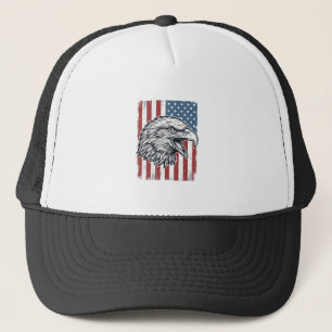 Boné Águia Patriótica Bandeira Americana Gravura Vintag