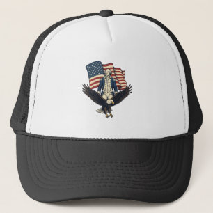 Boné Águia Patriótica e Camisa Vintage Vecto Geral Colo