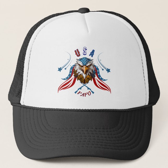 Boné Águia Patriótica USA FAFOTrucker Hat (Frente)